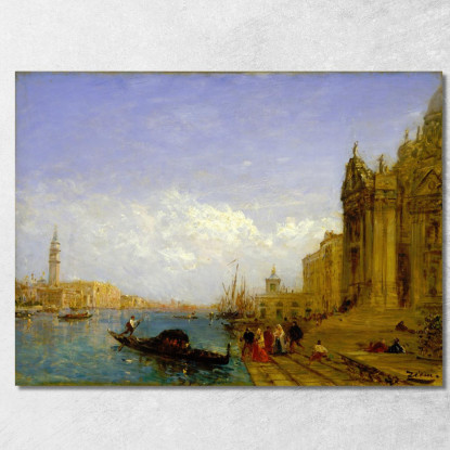 Scena Veneziana Félix Ziem fzm130 quadro stampato su tela