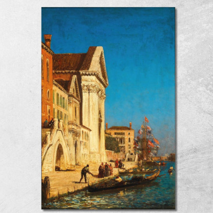 Venezia Canale Della Giudecca Vicino Alla Chiesa Di Santa Maria Del Rosario Félix Ziem fzm132 quadro stampato su tela
