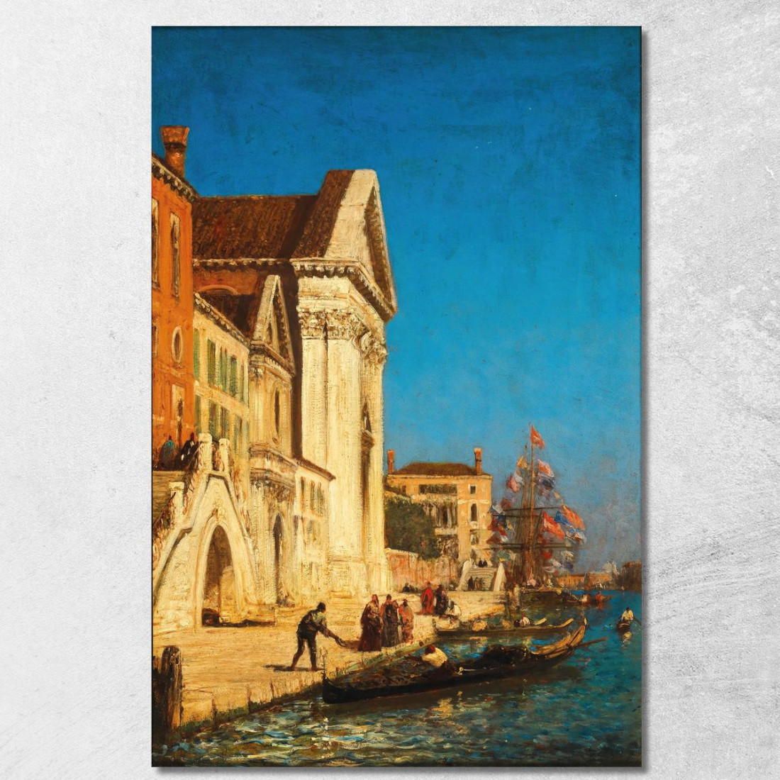 Venezia Canale Della Giudecca Vicino Alla Chiesa Di Santa Maria Del Rosario Félix Ziem fzm132 quadro stampato su tela
