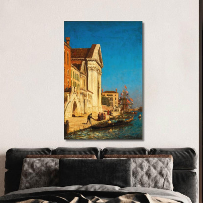 Venezia Canale Della Giudecca Vicino Alla Chiesa Di Santa Maria Del Rosario Félix Ziem fzm132 quadro stampato su tela