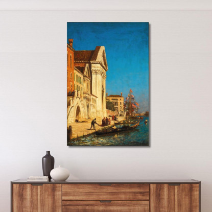 Venezia Canale Della Giudecca Vicino Alla Chiesa Di Santa Maria Del Rosario Félix Ziem fzm132 quadro stampato su tela