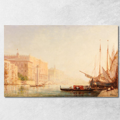 Venezia Una Scena Di Canale Félix Ziem fzm134 quadro stampato su tela