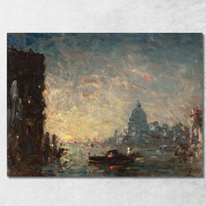 Venezia Al Tramonto Félix Ziem fzm137 quadro stampato su tela
