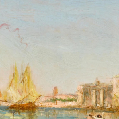 Venezia Gondole E Velieri Davanti Al Palazzo Ducale E San Giorgio Maggiore Félix Ziem fzm141 quadro stampato su tela