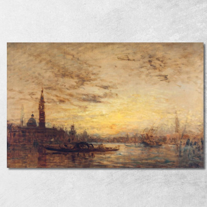 Venezia La Giudecca Al Crepuscolo Félix Ziem fzm142 quadro stampato su tela