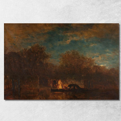 Venezia L'Uscita Dal Giardino Francese Al Crepuscolo Félix Ziem fzm144 quadro stampato su tela