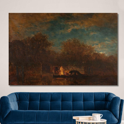 Venezia L'Uscita Dal Giardino Francese Al Crepuscolo Félix Ziem fzm144 quadro stampato su tela