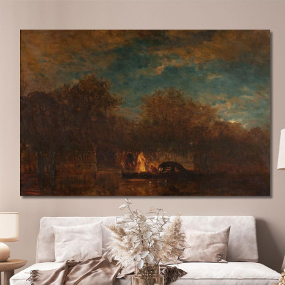 Venezia L'Uscita Dal Giardino Francese Al Crepuscolo Félix Ziem fzm144 quadro stampato su tela