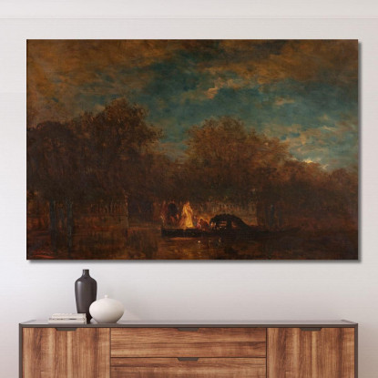 Venezia L'Uscita Dal Giardino Francese Al Crepuscolo Félix Ziem fzm144 quadro stampato su tela