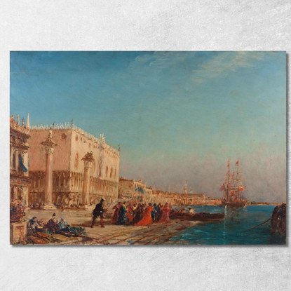 Venezia Il Palazzo Ducale Félix Ziem fzm147 quadro stampato su tela