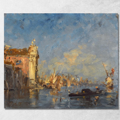 Venezia La Chiesa Dei Gesuati Félix Ziem fzm148 quadro stampato su tela