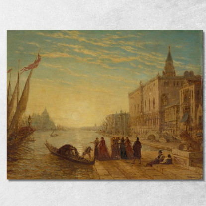 Venezia Riva Degli Schiavoni Félix Ziem fzm151 quadro stampato su tela