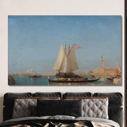 Venezia L'Ingresso Del Canal Grande Félix Ziem fzm153 quadro stampato su tela