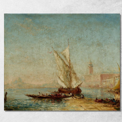 Veduta Di Venezia Con Il Palazzo Ducale 2 Félix Ziem fzm157 quadro stampato su tela