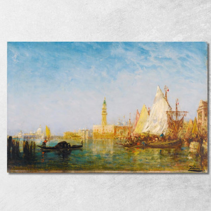 Veduta Di Venezia Con Il Palazzo Ducale Félix Ziem fzm158 quadro stampato su tela