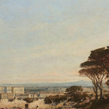 Veduta Di Roma E Dell'Arrivo Verso Il Vaticano Félix Ziem fzm159 quadro stampato su tela