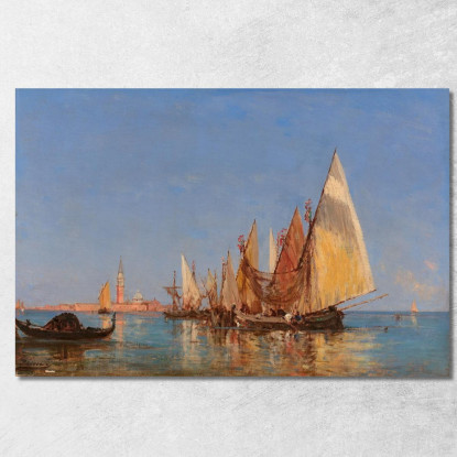 Veduta Di Venezia Con San Giorgio Maggiore Félix Ziem fzm160 quadro stampato su tela