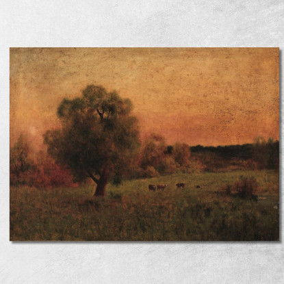 Mucche In Un Campo George Inness gin18 quadro stampato su tela