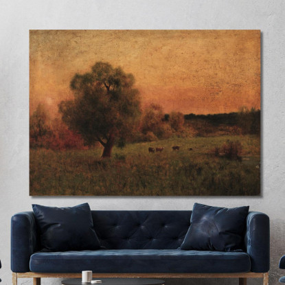 Mucche In Un Campo George Inness gin18 quadro stampato su tela