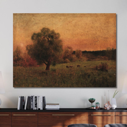 Mucche In Un Campo George Inness gin18 quadro stampato su tela