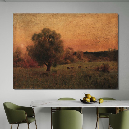 Mucche In Un Campo George Inness gin18 quadro stampato su tela