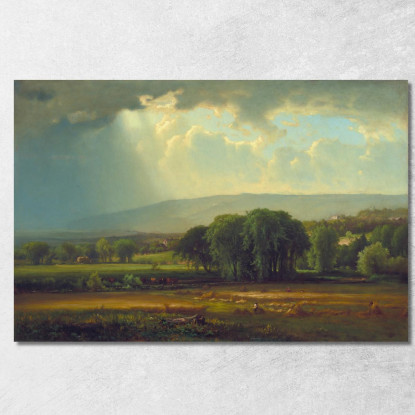 Scena Di Raccolto Nella Valle Del Delaware George Inness gin35 quadro stampato su tela