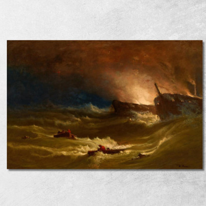 Tragedia In Mare George Inness gin105 quadro stampato su tela