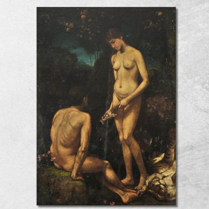Adamo Ed Eva 2 Hans Thoma hth2 quadro stampato su tela