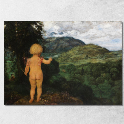 Cupido Spia Gli Amanti Hans Thoma hth6 quadro stampato su tela