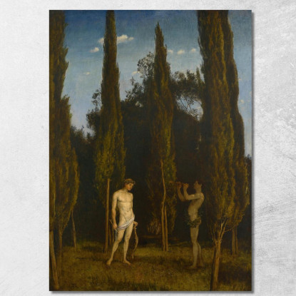 Apollo E Marsia 2 Hans Thoma hth10 quadro stampato su tela