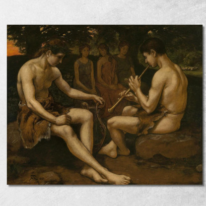Apollo E Marsia Hans Thoma hth11 quadro stampato su tela