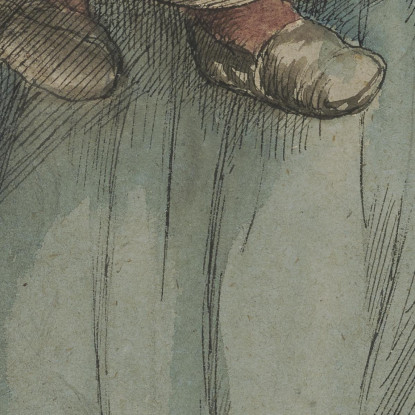 Ragazza Contadina Con Un Bambino In Braccio In Piedi Vicino A Una Staccionata Di Legno Hans Thoma hth14 quadro stampato su tela