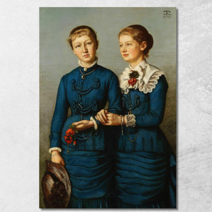 Ritratto Delle Due Figlie Della Famiglia Haag Hans Thoma hth15 quadro stampato su tela