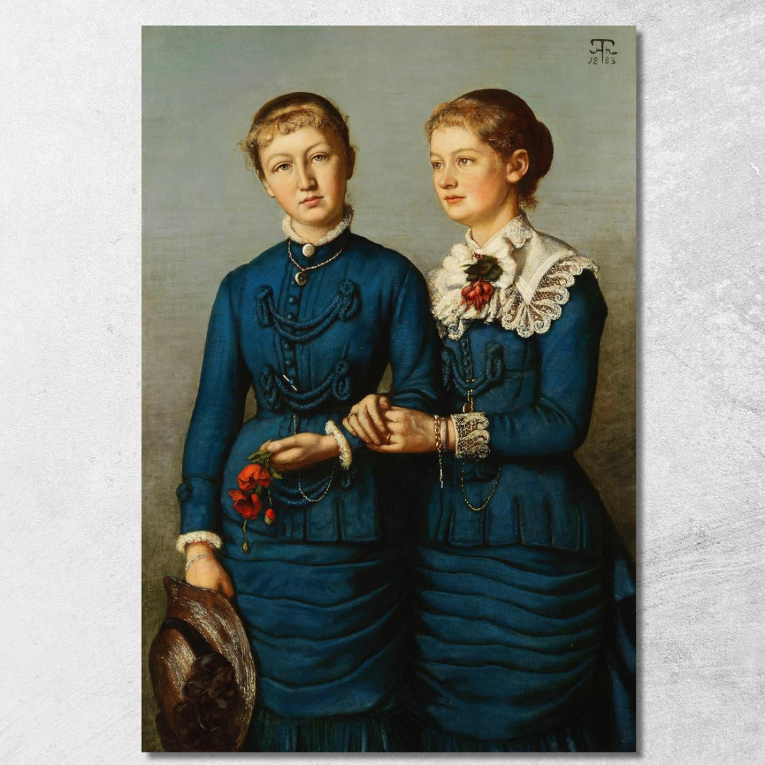 Ritratto Delle Due Figlie Della Famiglia Haag Hans Thoma hth15 quadro stampato su tela