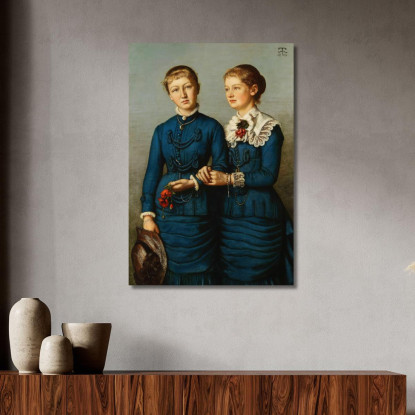 Ritratto Delle Due Figlie Della Famiglia Haag Hans Thoma hth15 quadro stampato su tela