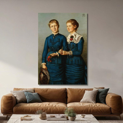 Ritratto Delle Due Figlie Della Famiglia Haag Hans Thoma hth15 quadro stampato su tela