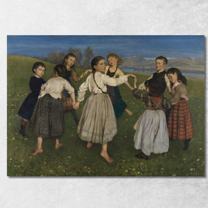 Bambini Che Ballano In Cerchio Hans Thoma hth19 quadro stampato su tela