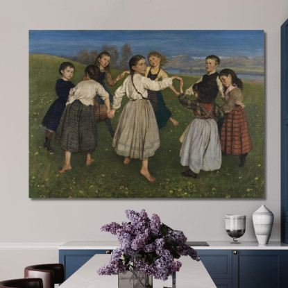 Bambini Che Ballano In Cerchio Hans Thoma hth19 quadro stampato su tela