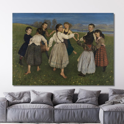 Bambini Che Ballano In Cerchio Hans Thoma hth19 quadro stampato su tela