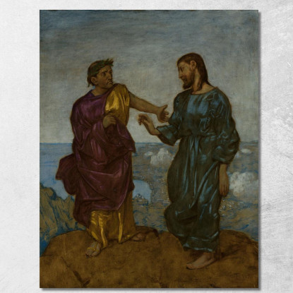 Tentazione Di Cristo Hans Thoma hth74 quadro stampato su tela