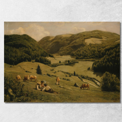 La Valle Dell'Alb Vicino A Sankt Blasien Hans Thoma hth75 quadro stampato su tela