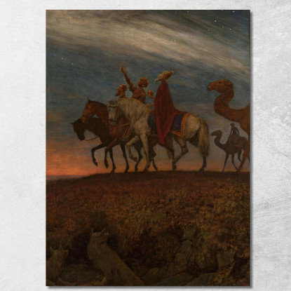 I Tre Magi In Viaggio Verso Betlemme Hans Thoma hth83 quadro stampato su tela