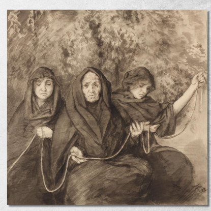 Le Tre Norne Hans Thoma hth84 quadro stampato su tela