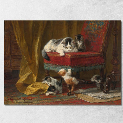 Orgoglio Materno 3 Henriëtte Ronner-Knip hrk15 quadro stampato su tela