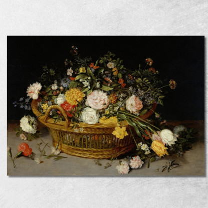 Un Cesto Di Fiori Jan Brueghel the Younger jby2 quadro stampato su tela