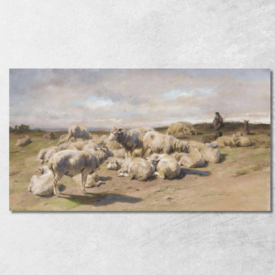 Un Pastore Che Riposa Con Il Suo Gregge Rosa Bonheur rbn5 quadro stampato su tela