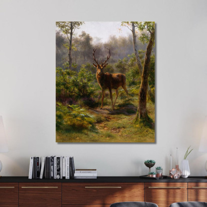 Un Cervo Rosa Bonheur rbn6 quadro stampato su tela