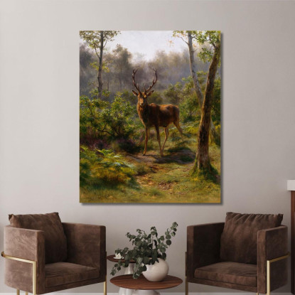 Un Cervo Rosa Bonheur rbn6 quadro stampato su tela