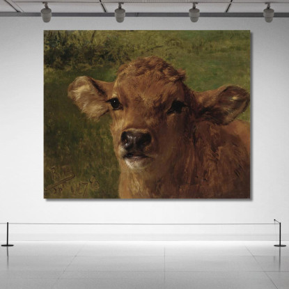 Testa Di Un Vitello Rosa Bonheur rbn16 quadro stampato su tela
