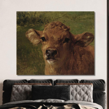 Testa Di Un Vitello Rosa Bonheur rbn16 quadro stampato su tela